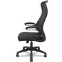 FORÖL Opti524 Silla de oficina con brazos abatibles y mecanismo basculante, Negro